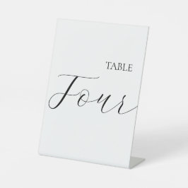 Minimalist Table Number Four  Reclamebord Met Voetstuk