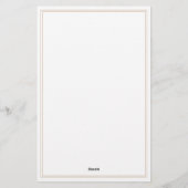 Minimalist Tan Monogram Two Border Briefpapier (Achterkant)