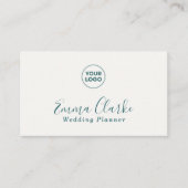 Minimalist Teal Green Scan Code Business Card Visitekaartje (Voorkant)