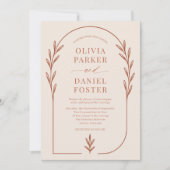Minimalist Terracotta Rust Boho Arch Wedding Kaart (Voorkant)