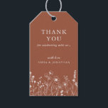 Minimalist Terracotta Wildflower Wedding Thank you<br><div class="desc">Simple terracotta burnt orange Modern Wedding favor tag with wildflowers. Please find more matching designs and variations from my store. And feel free to contact me for further customization or matching items.</div>