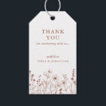 Minimalist Terracotta Wildflower Wedding Thank you<br><div class="desc">Simple terracotta burnt orange Modern Wedding favor tag with wildflowers. Please find more matching designs and variations from my store. And feel free to contact me for further customization or matching items.</div>