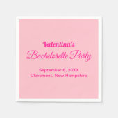 Minimalist Text-Based Pink Bachelorette Party Servet (Voorkant)