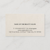 Minimalist Texture Beige Black Bold Hair Salon Visitekaartje (Achterkant)