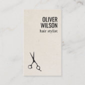 Minimalist Texture Beige Black Bold Hair Salon Visitekaartje (Voorkant)