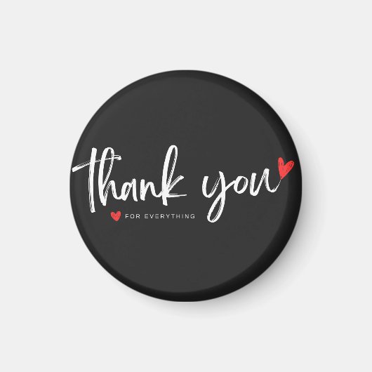 Minimalist Thank You Heart Magnet Magneet (Voorkant)