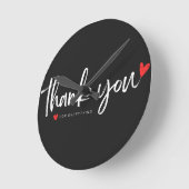 Minimalist "Thank You" Wall Clock Ronde Klok (Hoek)