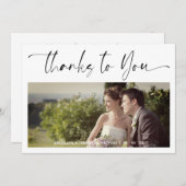 Minimalist Thanks to You Custom Photo Wedding (Voorkant / Achterkant)