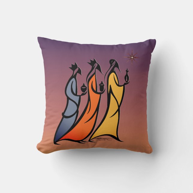 Minimalist Three Wise Men Kussen (Voorkant)