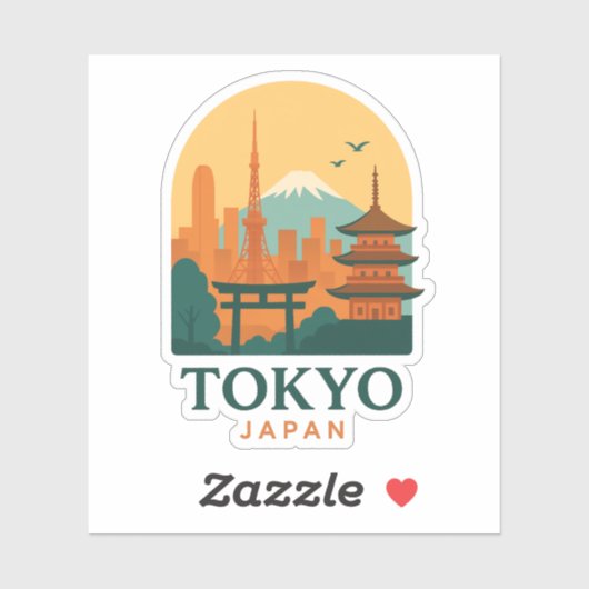 Minimalist Tokyo Japan Magnet Sticker – Modern  (Vel)