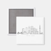 Minimalist Tokyo Skyline Illustration Magneet (Voorkant / Achterkant)