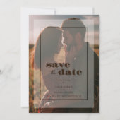 Minimalist Transparency Vellum Effect Photo Card  Save The Date (Voorkant)