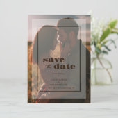 Minimalist Transparency Vellum Effect Photo Card  Save The Date (Staand voorkant)