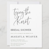 Minimalist Tying the Knot Bridal Shower Invitation (Devant)