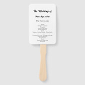 Minimalist Typography Wedding Program Handwaaier (Voorkant)