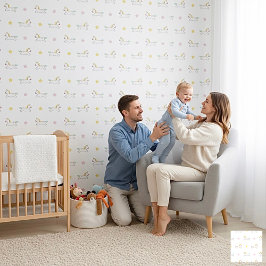 Minimalist Unicorns and Stars Pattern Behang