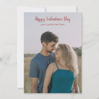 Minimalist Valentine's Day Custom Photo Card Kaart