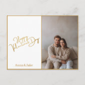 Minimalist Valentine's Day Custom Photo & Text Briefkaart (Voorkant)