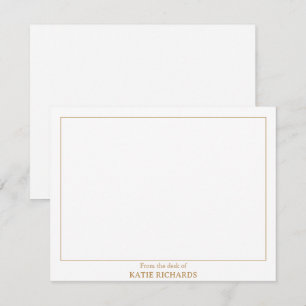 Minimalist van het bureau van Square Border Gold Notitiekaartje
