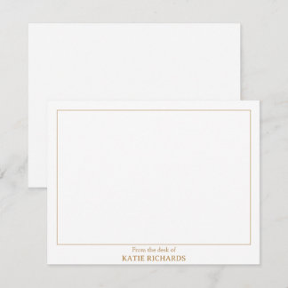 Minimalist van het bureau van Square Border Gold Notitiekaartje