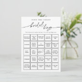 Minimalist Vind de Gast Bridal Bingo Game Kaart (Staand voorkant)