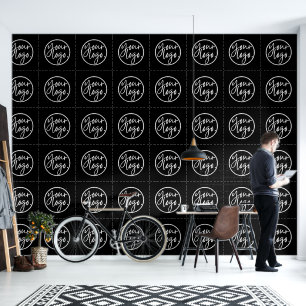 MINIMALIST VOEG UW EIGEN LOGO BUSINESS DECOR ZWART BEHANG