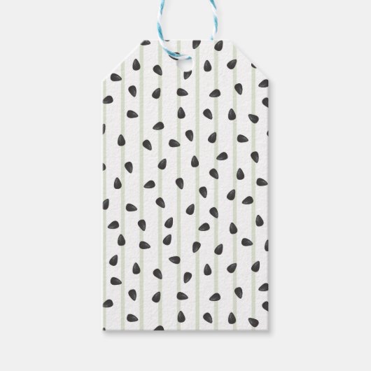 Minimalist Watermelon Seeds and Stripes Summer Wra Cadeaulabel (Voorkant)