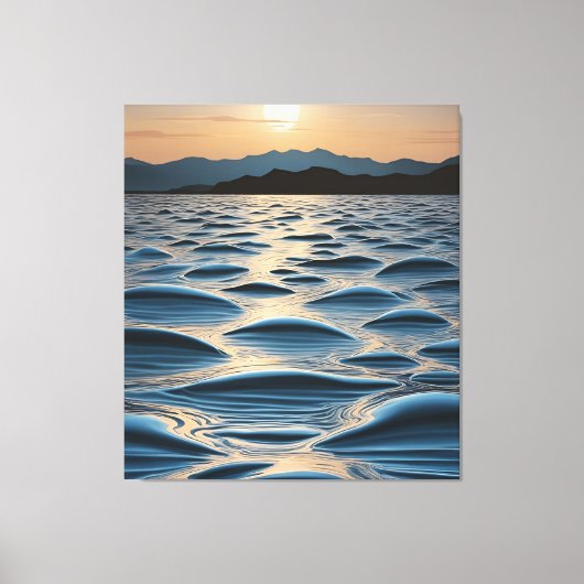 Minimalist Waves at Dawn Canvas Afdruk (Voorkant)