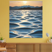 Minimalist Waves at Dawn Canvas Afdruk (Insitu (Woonkamer))