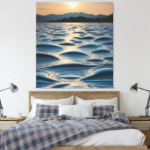 Minimalist Waves at Dawn Canvas Afdruk (Insitu (Slaapkamer))