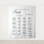 Minimalist Wedding Alphabetical Seating Chart Wandkleed (Voorkant)