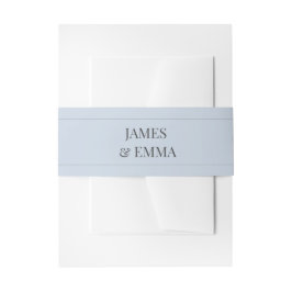 Minimalist Wedding Belly Band | Dusky Blue Uitnodigingen Wikkel