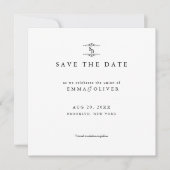 Minimalist Wedding black & white Save the Date (Voorkant)