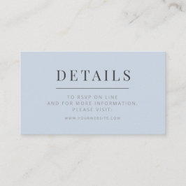 Minimalist Wedding Details Card | Dusky Blue Informatiekaartje
