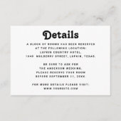 Minimalist Wedding Details | Modern Information Informatiekaartje (Voorkant)