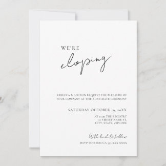 Minimalist Wedding Elopement Invitation Kaart