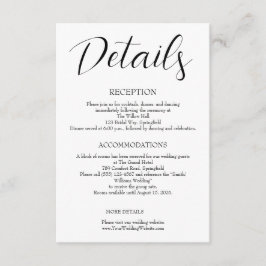 Minimalist Wedding Informatiekaartje