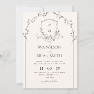 Minimalist Wedding Invitation Kaart