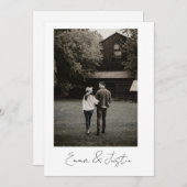 Minimalist Wedding Invitation Kaart (Voorkant / Achterkant)