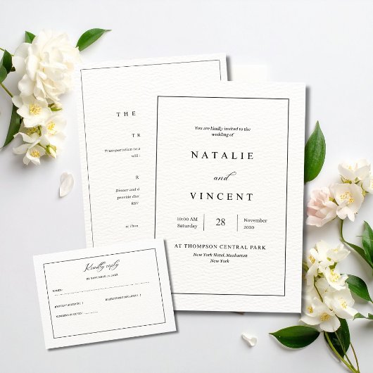 Minimalist Wedding Invitation Neutral Elegant Chic