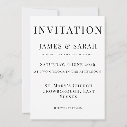 Minimalist Wedding Invitation Template | Elegant (Devant)