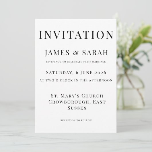 Minimalist Wedding Invitation Template | Elegant (Debout devant)