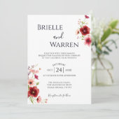 Minimalist Wedding Invitation Wild Flowers (Debout devant)