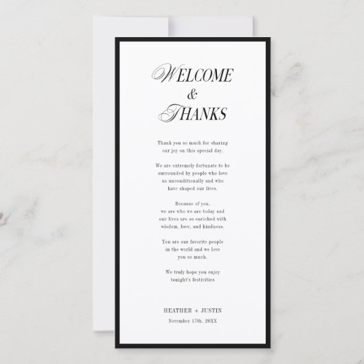 Minimalist Wedding Menu and Thank You Note (Dos)