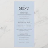 Minimalist Wedding Menu | Dusky Blue (Voorkant)