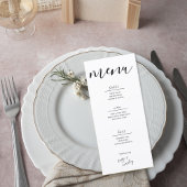 Minimalist Wedding Menu Sign