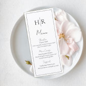 Minimalist Wedding Menu Sign with Monogram