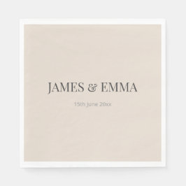 Minimalist Wedding Napkins | Soft Latte Servet