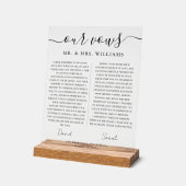 Minimalist Wedding Our Vows with Elegant Script (Angle)