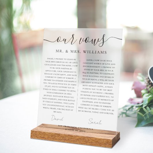 Minimalist Wedding Our Vows with Elegant Script